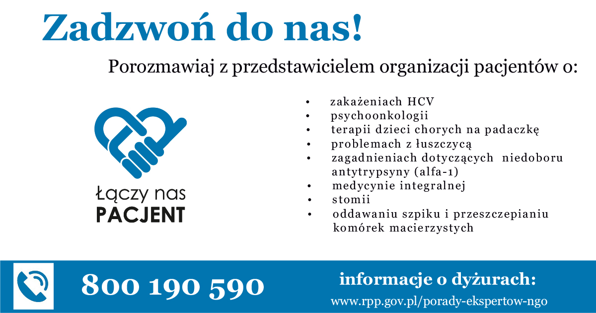 ?Łączy nas pacjent? ? infolinia ekspercka Rzecznika Praw Pacjenta i organizacji pacjentów